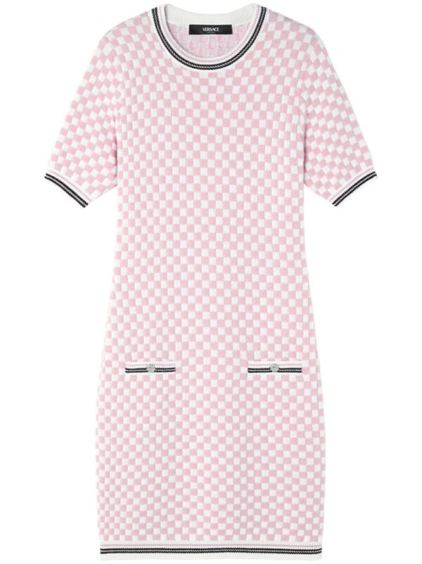 Versace  checked knitted minidress