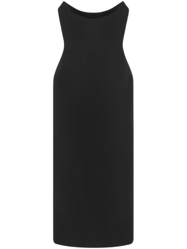 Versace strapless bustier gown
