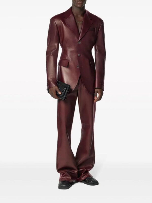 Versace  single-breasted leather blazer - Image 2