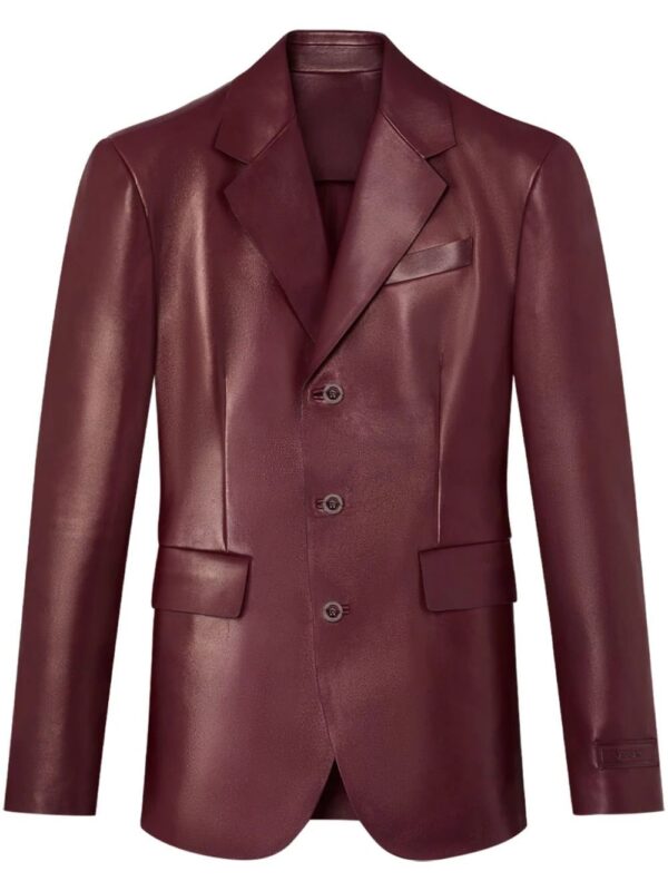 Versace  single-breasted leather blazer