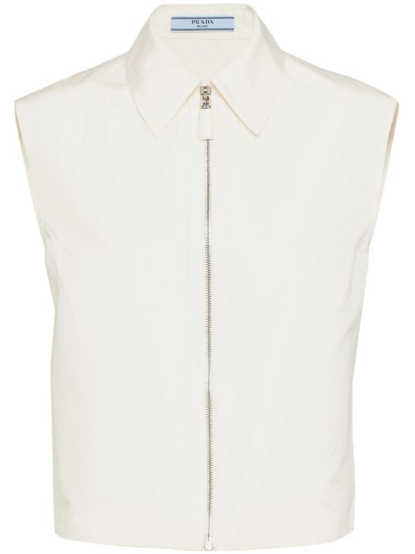 Prada  zip-up sleeveless faille shirt