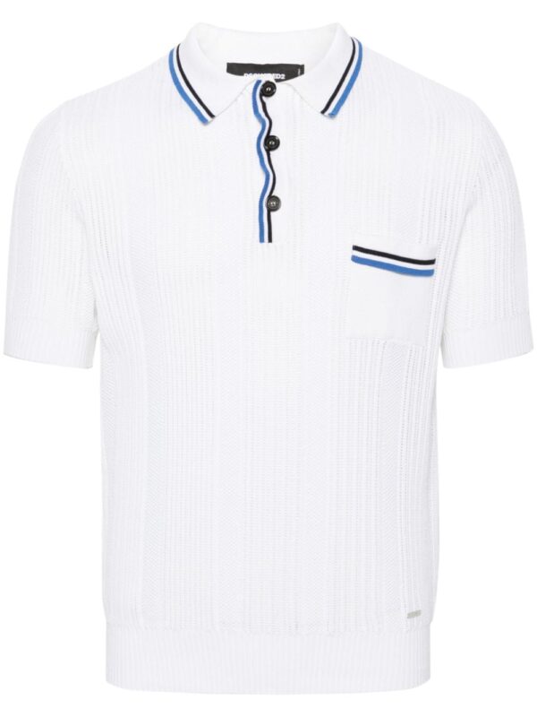 Dsquared2 open-knit polo shirt