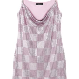 Versace rhinestone checked minidress
