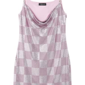 Versace rhinestone checked minidress