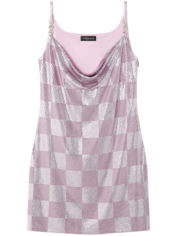 Versace rhinestone checked minidress