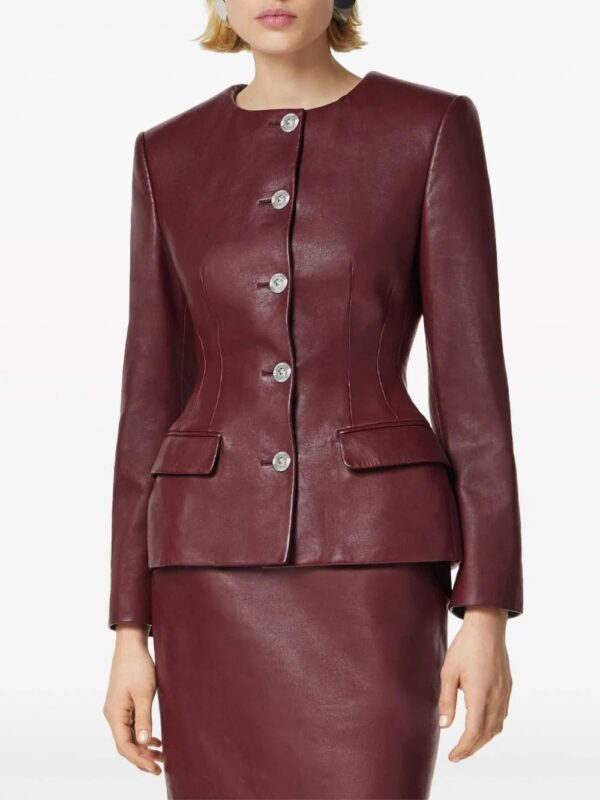 Versace  leather fitted jacket - Image 3