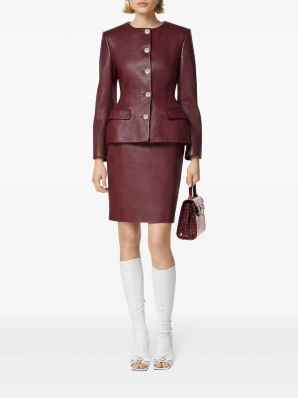Versace  leather fitted jacket - Image 2