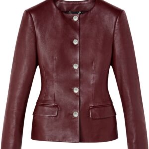 Versace  leather fitted jacket