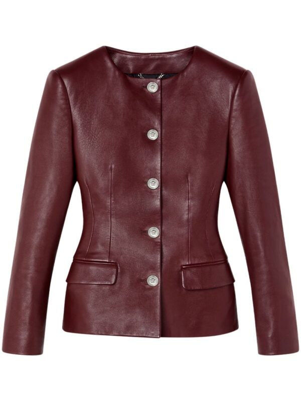 Versace  leather fitted jacket