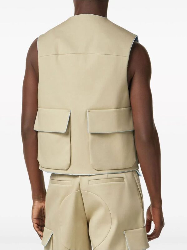 Versace  flap-pocket V-neck vest - Image 4