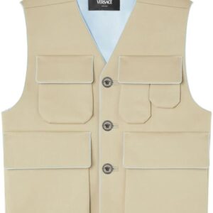 Versace  flap-pocket V-neck vest