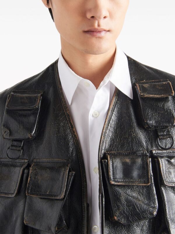 Prada  leather cargo vest - Image 4