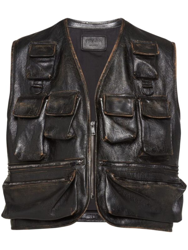 Prada  leather cargo vest