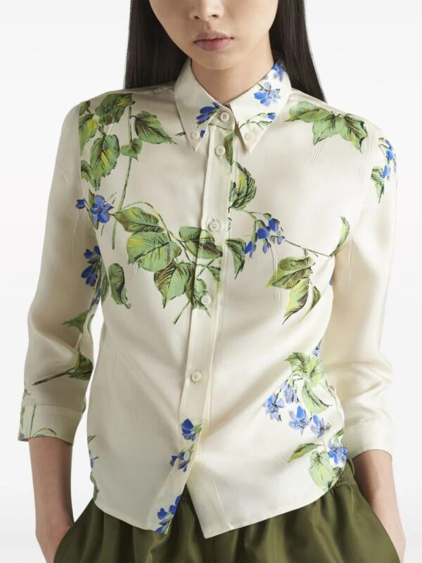 Prada  floral-print silk shirt - Image 4