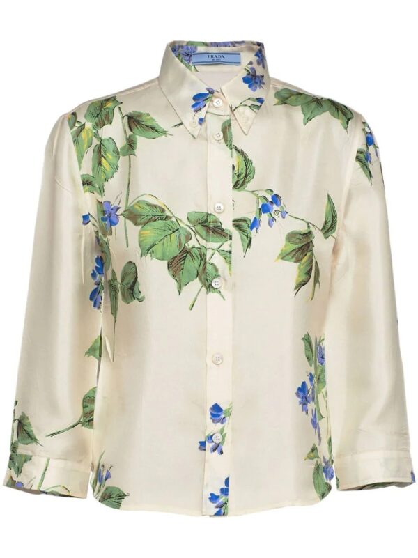 Prada  floral-print silk shirt