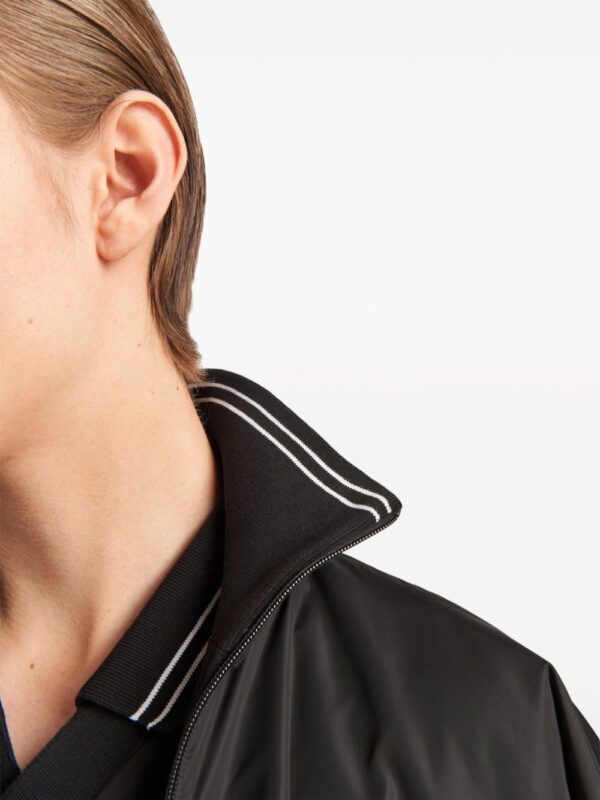 Prada triangle-logo panelled bomber jacket - Image 5