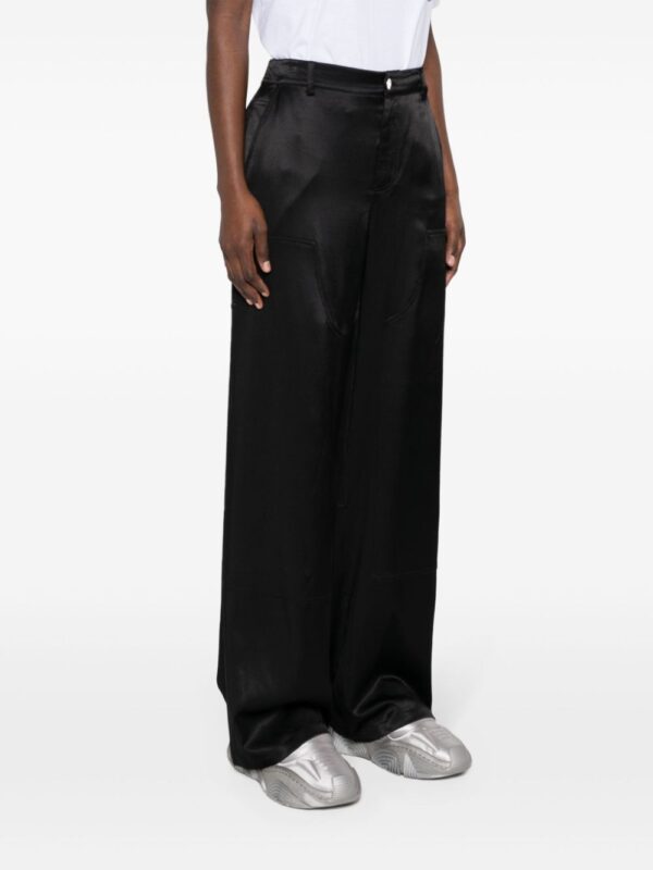 MOSCHINO JEANS  satin-finish wide-leg trousers - Image 3