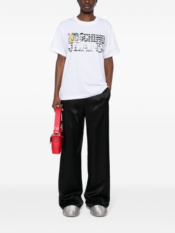 MOSCHINO JEANS  satin-finish wide-leg trousers - Image 2