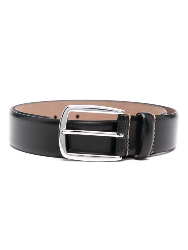 Louis Vuitton logo-engraved leather buckle belt