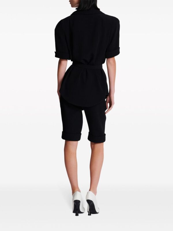 Balmain  belted crepe short-sleeve shirt - Image 4