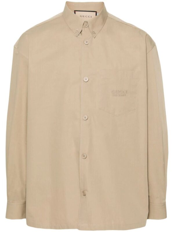 Gucci  logo-embroidered cotton shirt