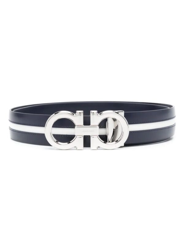 Ferragamo  Gancini-buckle striped belt