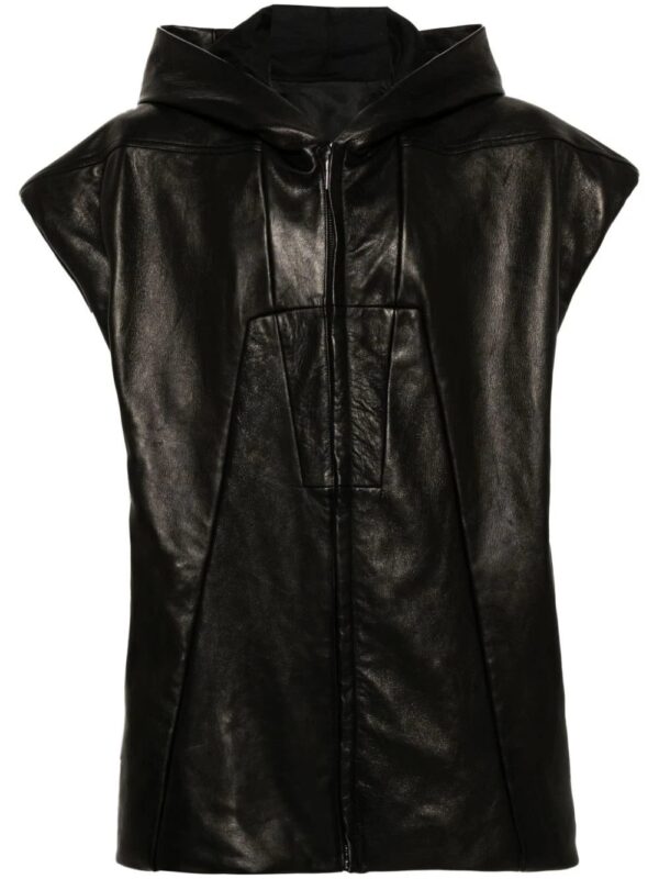 Rick Owens  leather zipped gilet