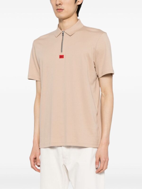 HUGO logo-patch zip-front polo shirt - Image 3