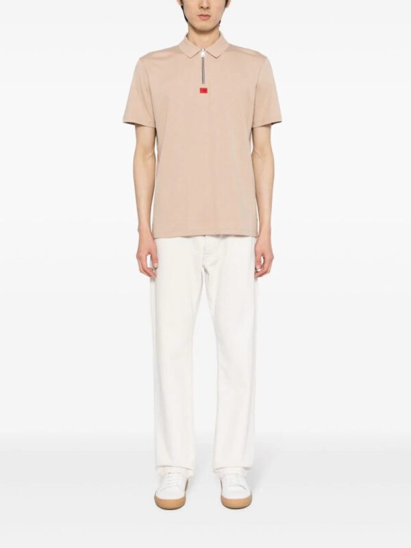 HUGO  logo-patch zip-front polo shirt - Image 2