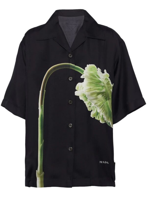 Prada  floral-print silk twill shirt