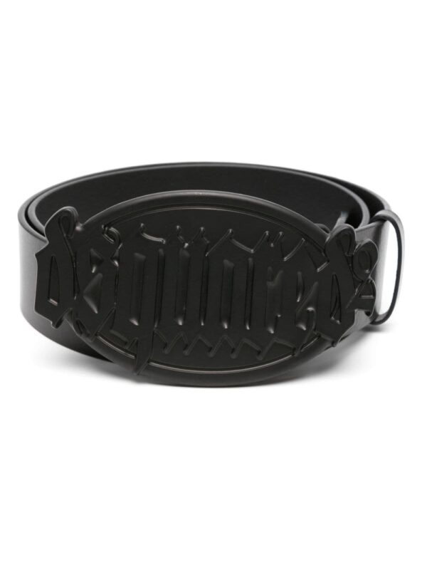 Louis Vuitton Gothic logo-buckle leather belt