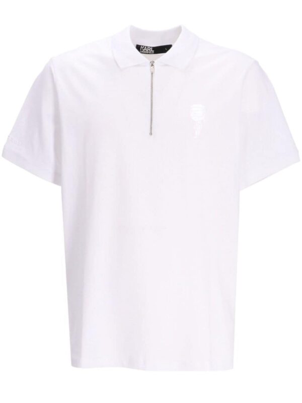 Karl Lagerfeld embroidered-logo stretch-cotton polo shirt