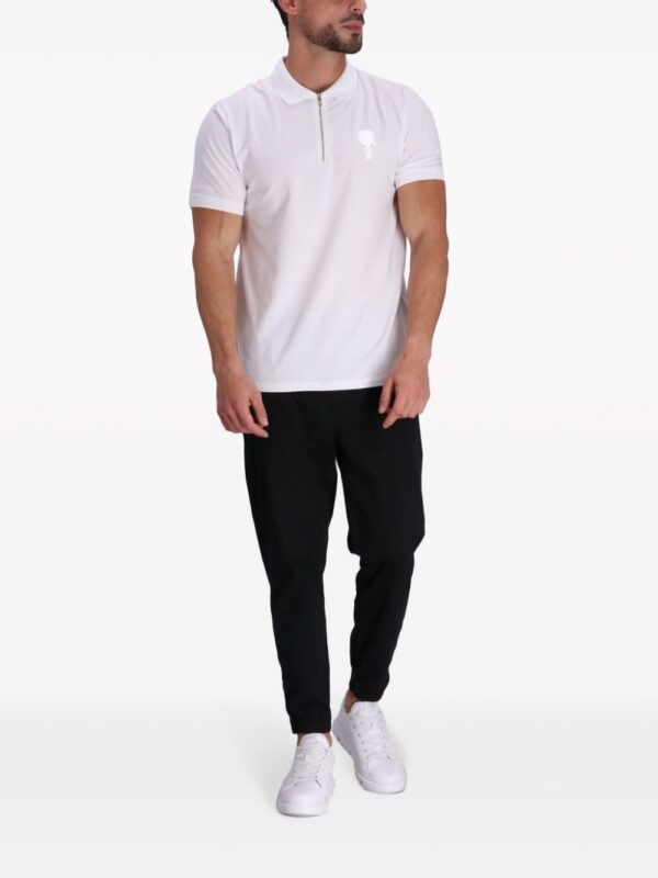 Karl Lagerfeld embroidered-logo stretch-cotton polo shirt - Image 2