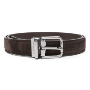 Louis Vuitton logo-engraved buckle suede belt