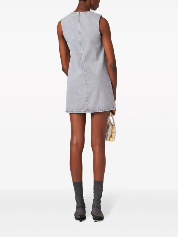 Miu Miu  logo-appliqué denim minidress - Image 3