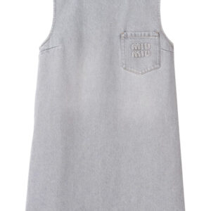 Miu Miu  logo-appliqué denim minidress