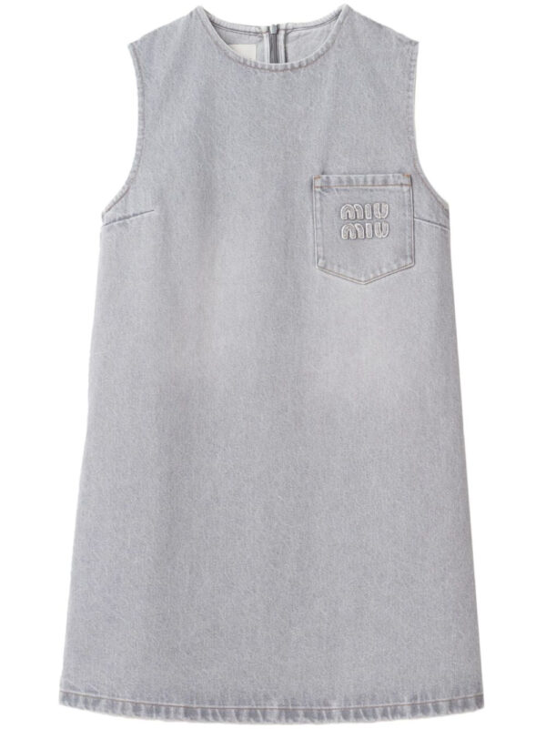 Miu Miu  logo-appliqué denim minidress
