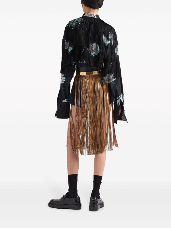 Prada  floral-print fringed shirt - Image 3