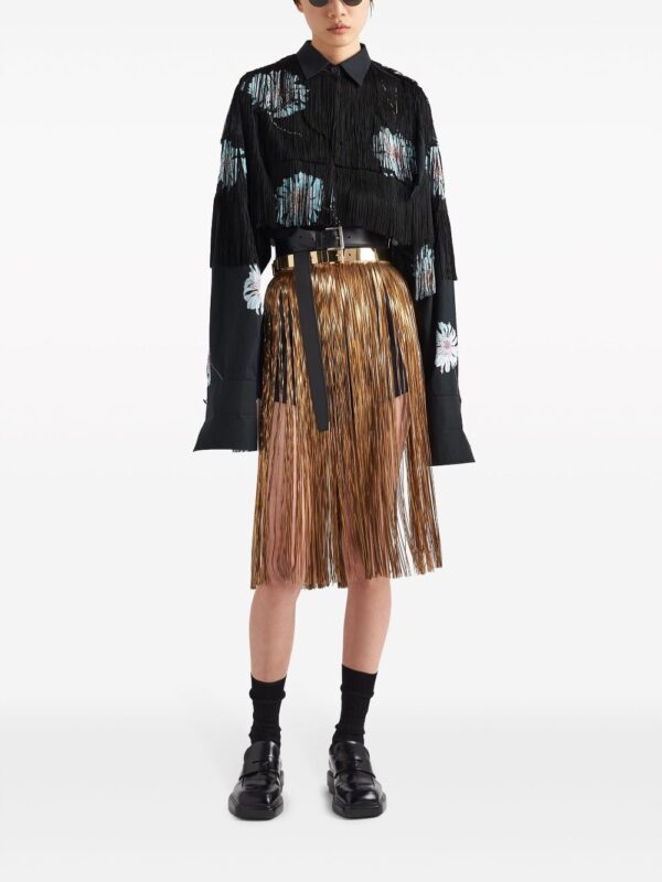 Prada  floral-print fringed shirt - Image 2
