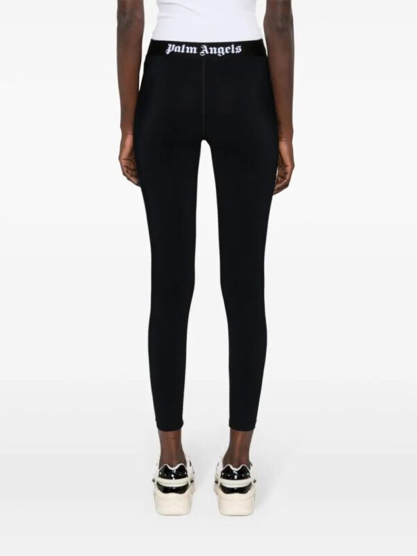 Palm Angels  logo-waistband cropped leggings - Image 4