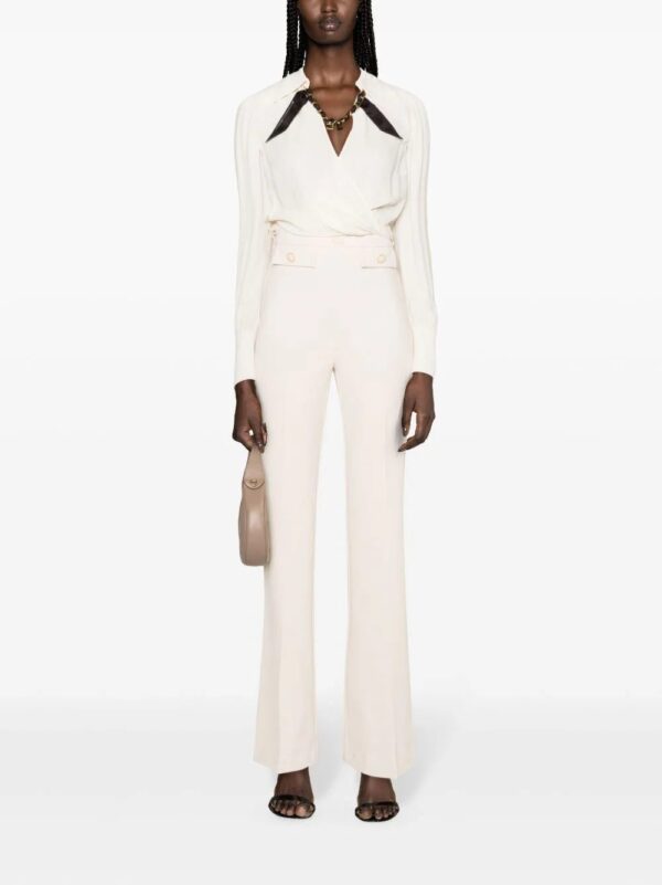 Elisabetta Franchi  embossed-buttons flared trousers - Image 2