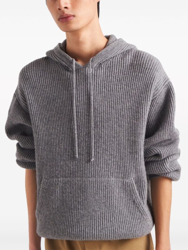 Prada ribbed-knit cashmere hoodie - Image 4