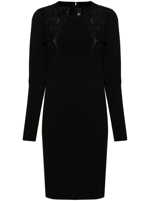 Versace lace-trim knitted mini dress