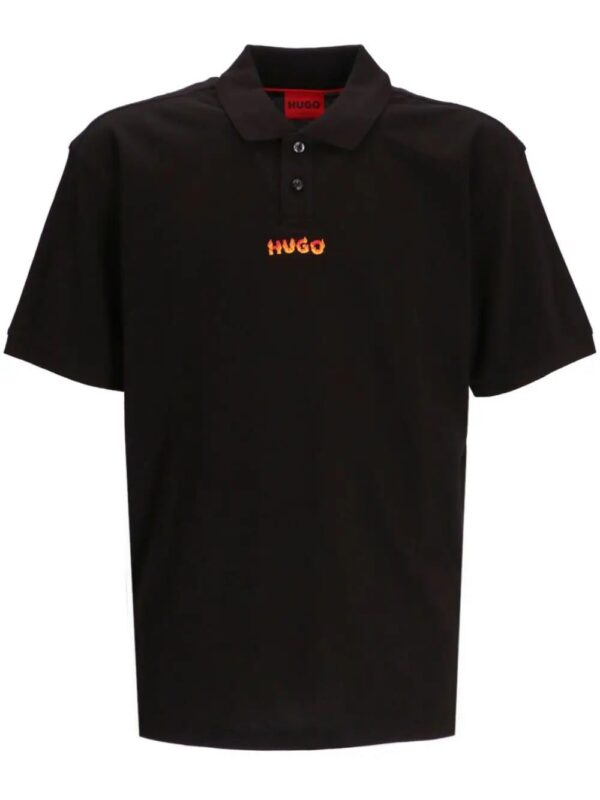 HUGO  logo-print cotton polo shirt
