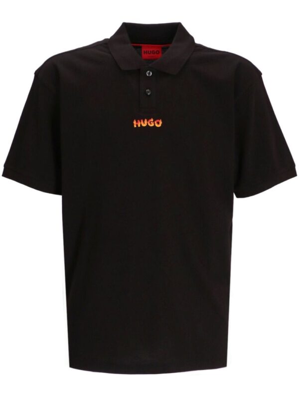 HUGO logo-print cotton polo shirt