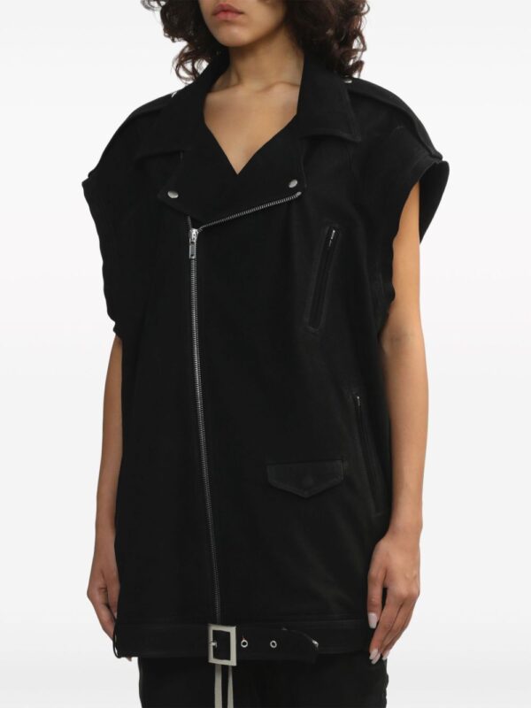 Rick Owens  leather biker vest - Image 3