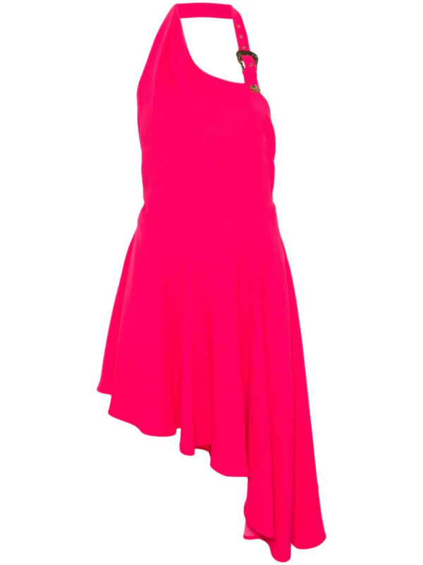 Versace Jeans Couture  logo-engraved-buckle crepe dress