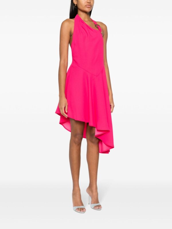 Versace Jeans Couture  logo-engraved-buckle crepe dress - Image 3