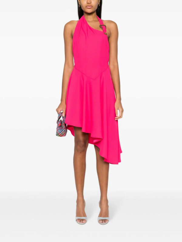 Versace Jeans Couture  logo-engraved-buckle crepe dress - Image 2