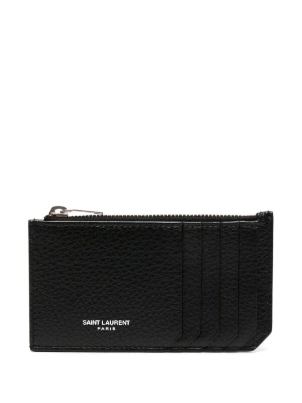 Saint Laurent Paris Fragments leather cardholder